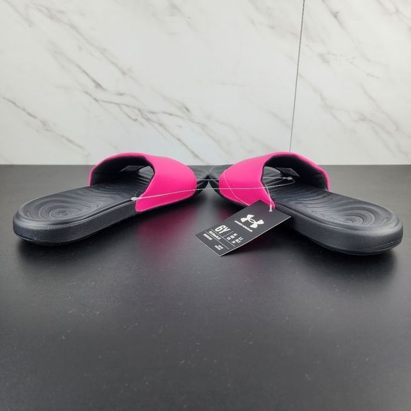 *Sold New Under Armour Ansa Fix Black Pink Slides - Picture 4 of 7